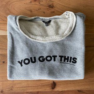 BUFFALO DAVID BITTON OVERSIZED DISTRESSED VINTAGE GREY SWEATER